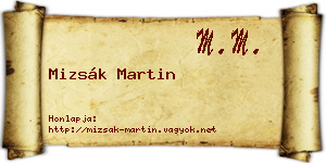 Mizsák Martin névjegykártya